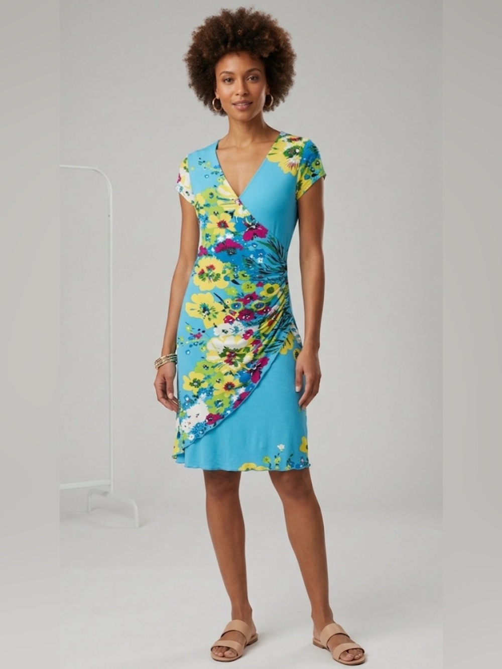 Joseph Ribkoff Floral Faux-Wrap Midi Dress